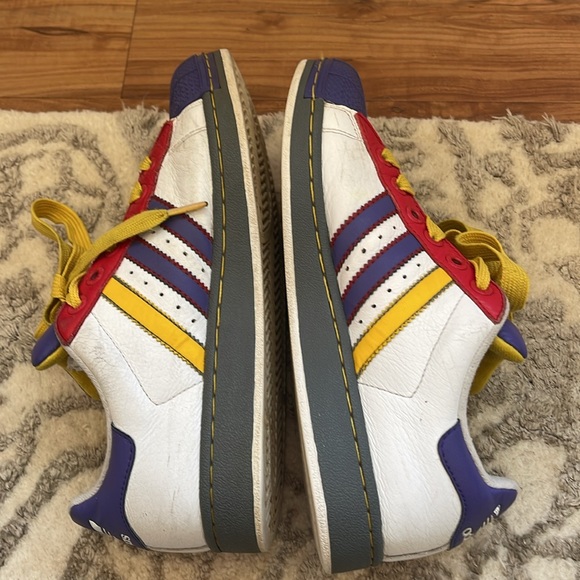 Adidas Superstar 2 Sneakers Boys Size 4.5 Red Purple Colorful Casual Shoes - Picture 5 of 10